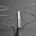 PERSONALIZED CUBOID BAR PENDANT - SILVER